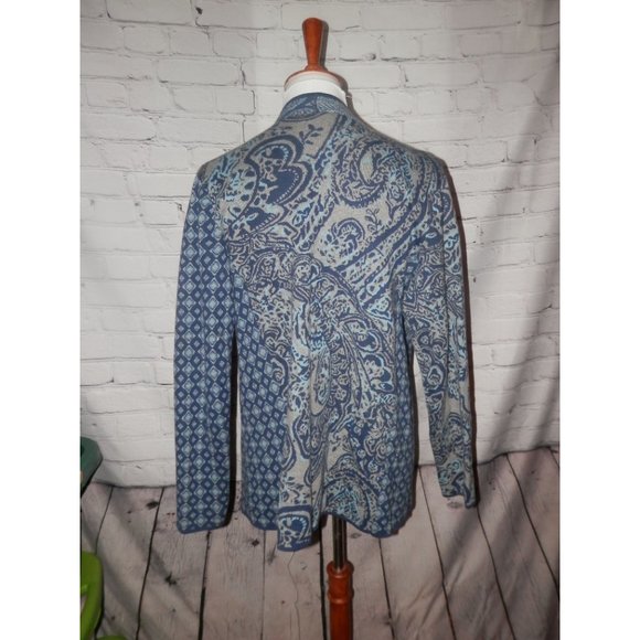 J. Jill Cardigan Sweater Blue Small Open Front - Picture 3 of 4